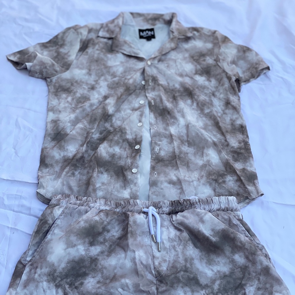 Button Up Shirt and Shorts Set